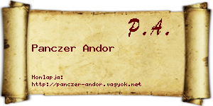 Panczer Andor névjegykártya